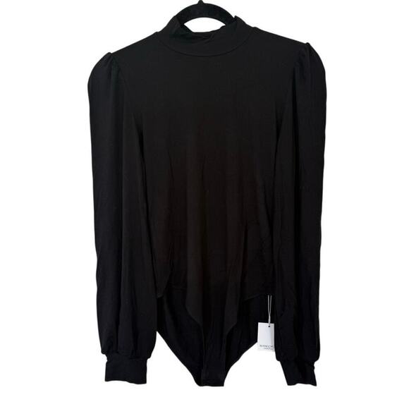 NWT Mangopop Black Mockneck Long Sleeve Bodysuit - Picture 1 of 4
